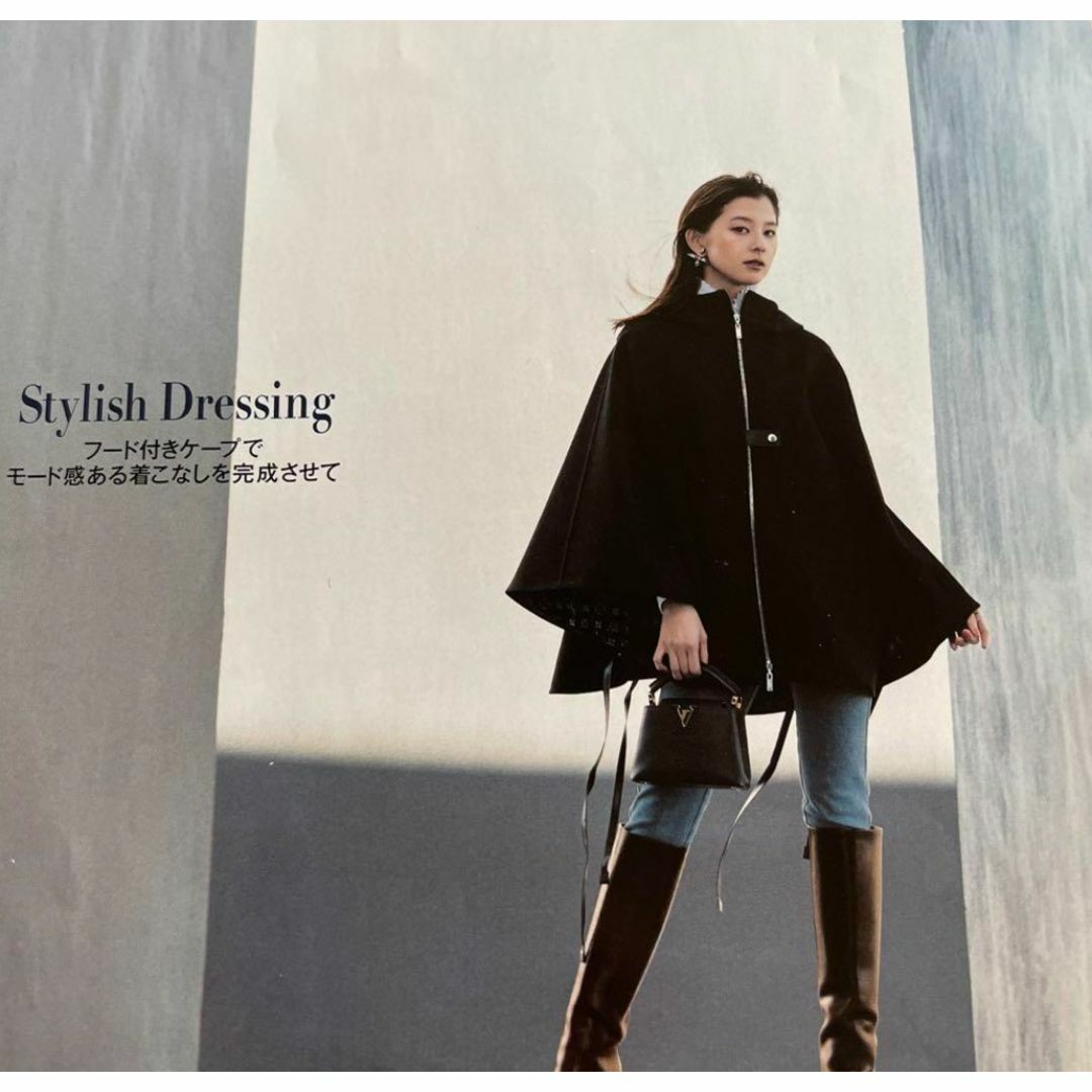 Louis Vuitton フード付きケープ ブラック 36 フーデッドケープ