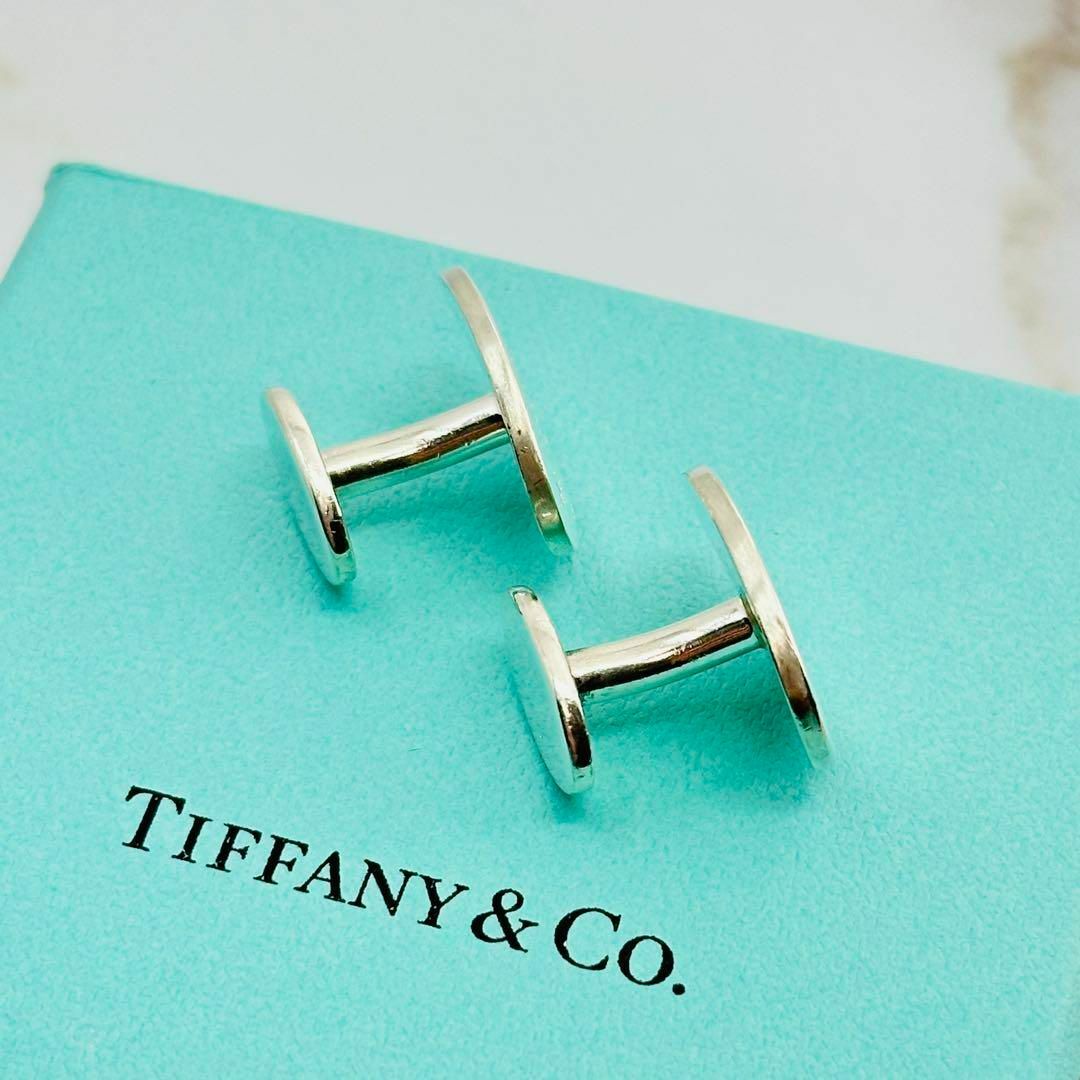 美品 ティファニー シルバー 18K シルバーのビンテージカフス 18K