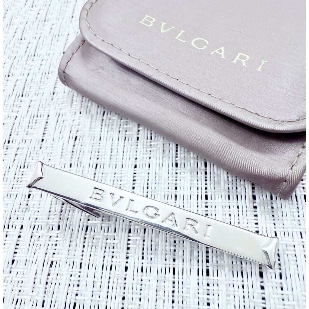 ブルガリ 925 BVLGARI ロゴ ネクタイピンタイピン 研磨洗浄済み