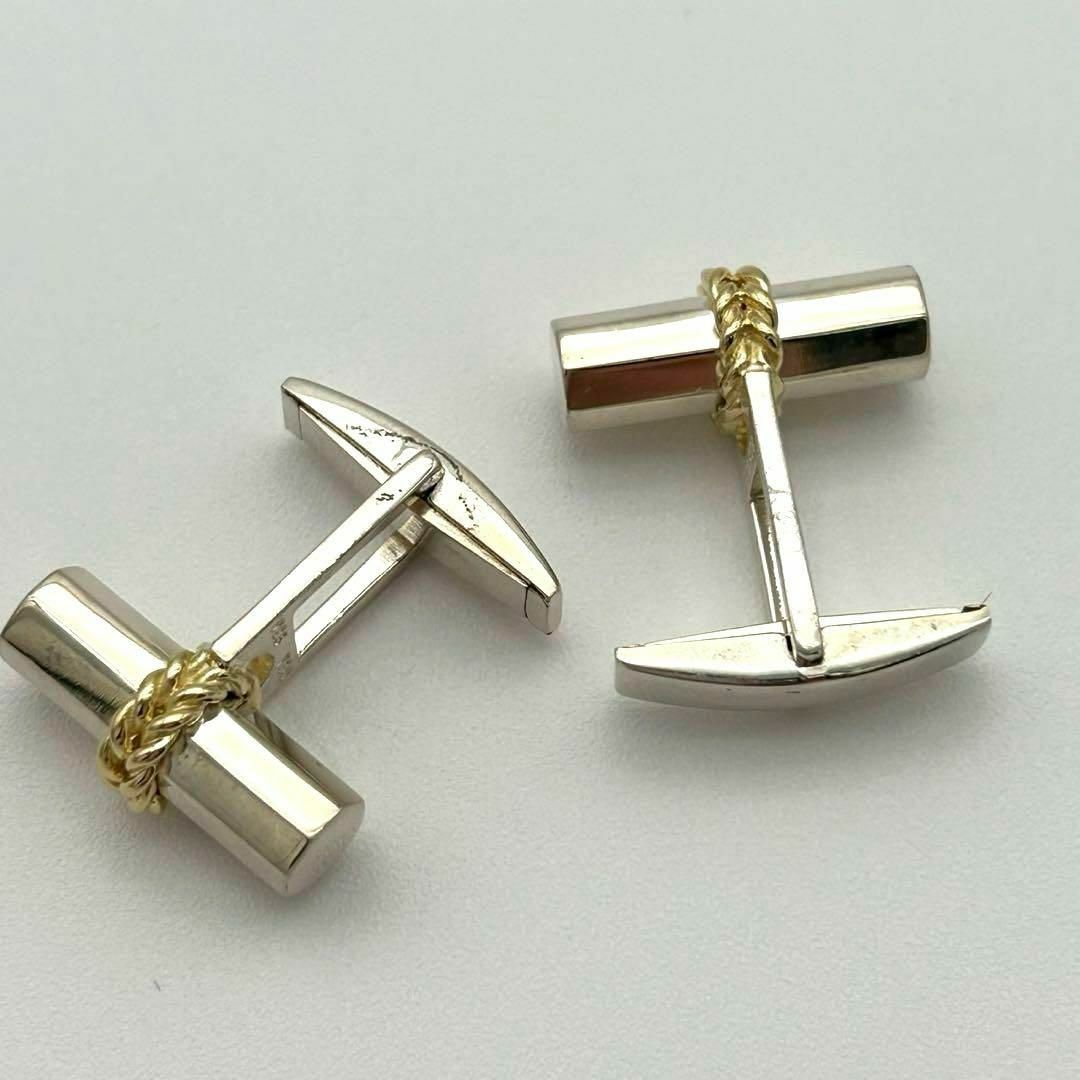 ☆ティファニー☆ タイタック カフリンクス 円柱型 K18 SV925 箱付き