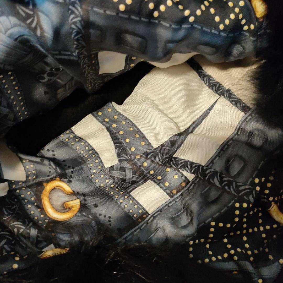 35 超美品 グッチ GUCCI フォックスファーネックウォーマー シルク100