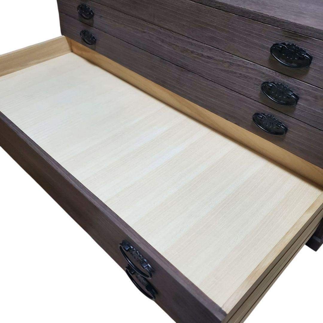 状態良好】桐箪笥 5段 天然木 宇造り・ろう仕上げ