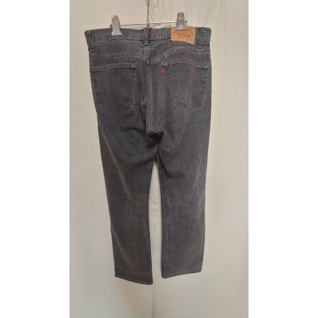 ビンテージ80年代LEVISリーバイス501先染め赤文字デニムジーンズ黒W80