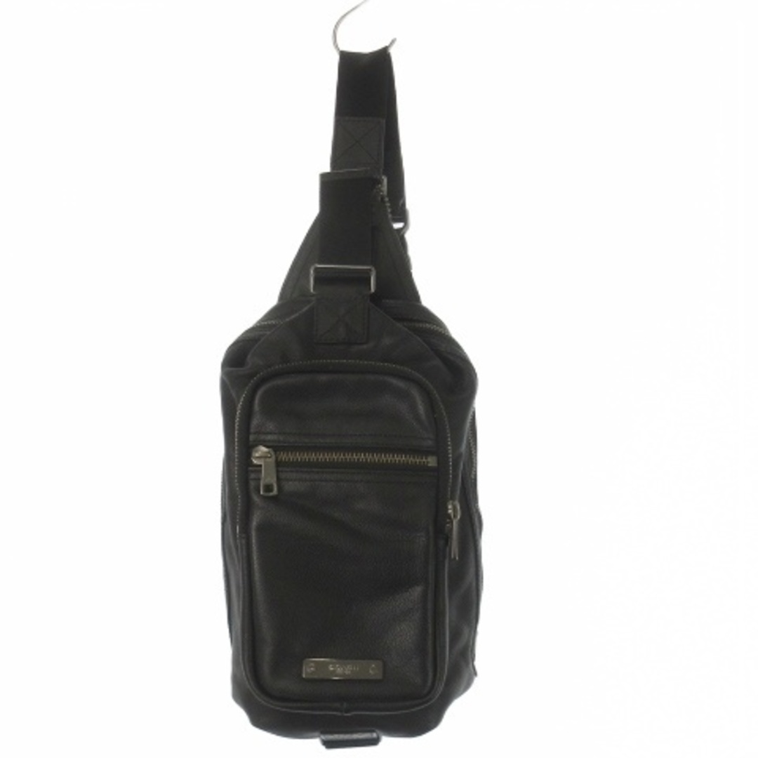 コーチ COACH ボディバッグ レザー 本革 黒 ブラック 71185