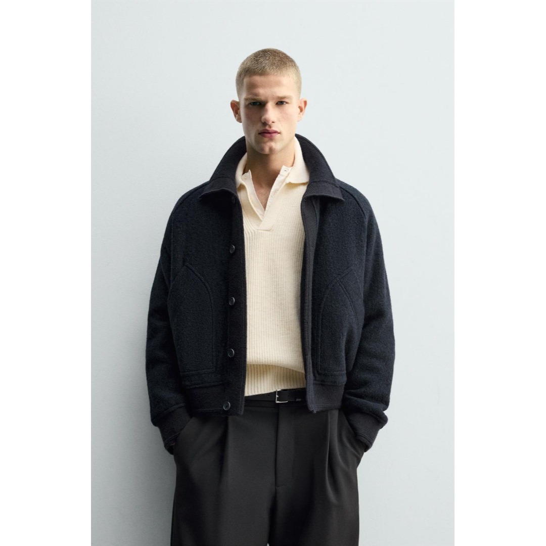 ZARA - zara ザラ リブ襟切り替えジャケット Sの通販 by GR｜ザラなら