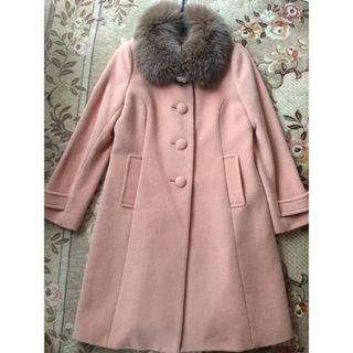 JUSGLITTY - JUSGLITTY アンゴラ混 ベルテッド ロングコート XS 小柄な