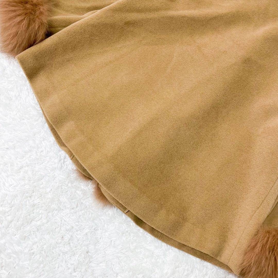 極美品 ダイアグラム アンゴラファーコート ポンチョ フォックスファー