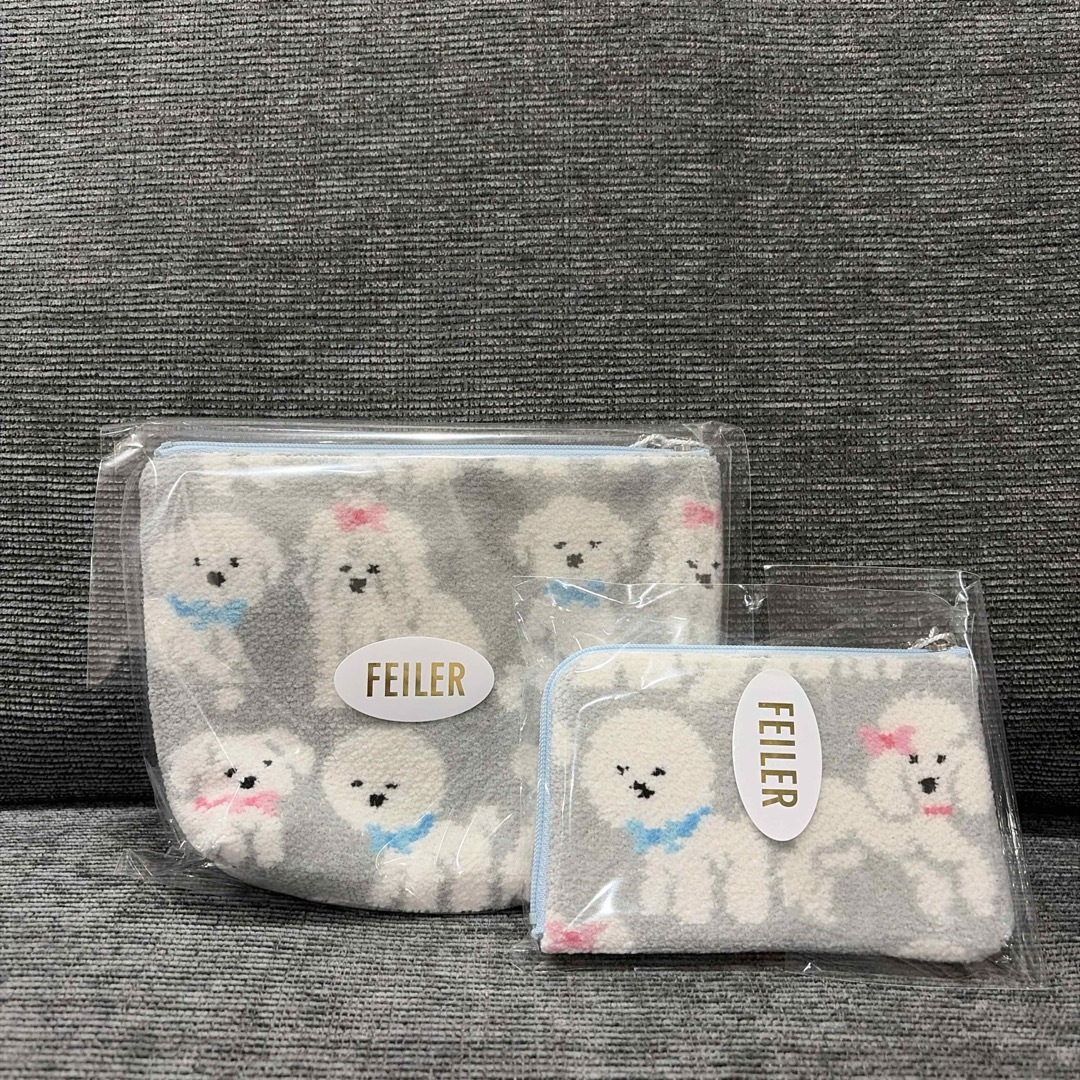 FEILER - モフモフワンチャン 舟型ポーチM L字ポーチ 2点セットの通販