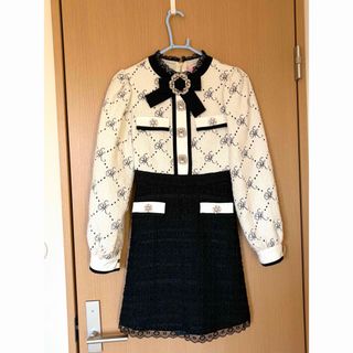 Apuweiser-riche - 新品タグ付きツイードペプラムミニワンピースの通販