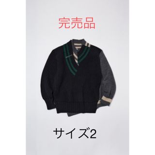 kolor - カラー kolor 切り替え Vネック ニット セーター プルオーバー