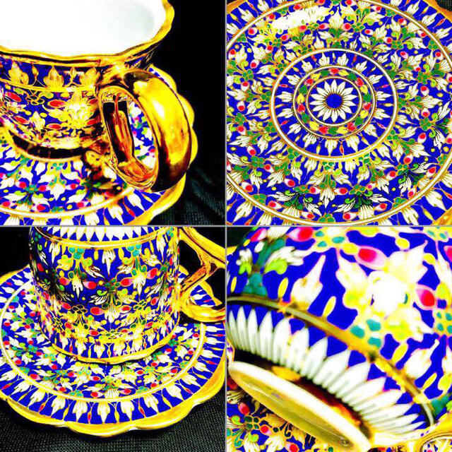 タイ王室御用達手書き ベンジャロン焼カップ＆ソーサーの通販 by 凛