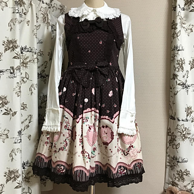 BABY,THE STARS SHINE BRIGHT - 青い鳥柄マドレーヌジャンパースカート