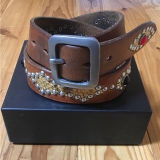 REDMOON - 【正規品】RED MOON スタッズベルト ヘビ革の通販 by はと