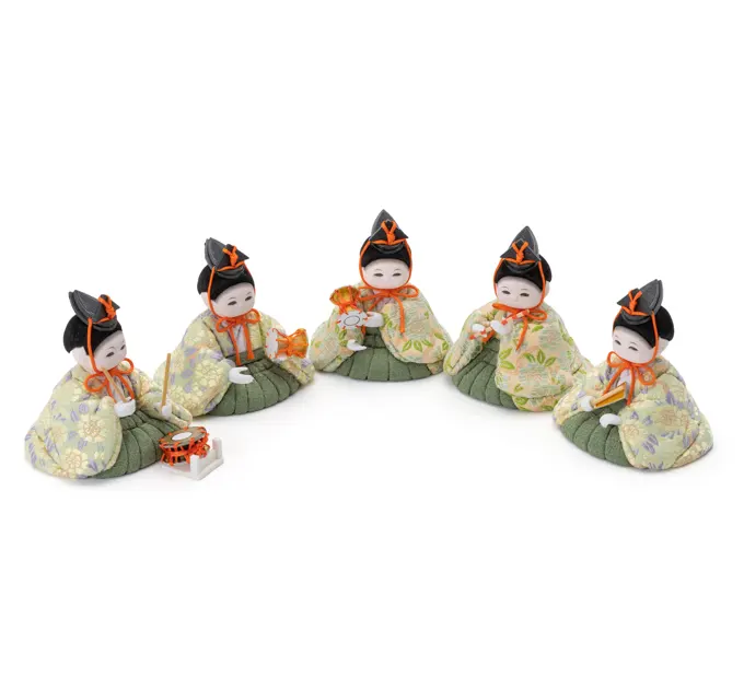 雛人形「らんらん 五人囃子 金彩蒔絵」｜雛人形の通販 ふらここ