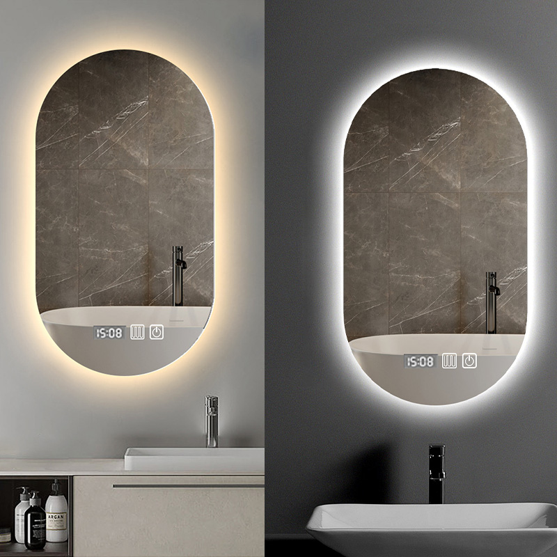 壁掛けLEDミラー 楕円形 激安通販 | 調光 除霧 防湿 女優ウォール