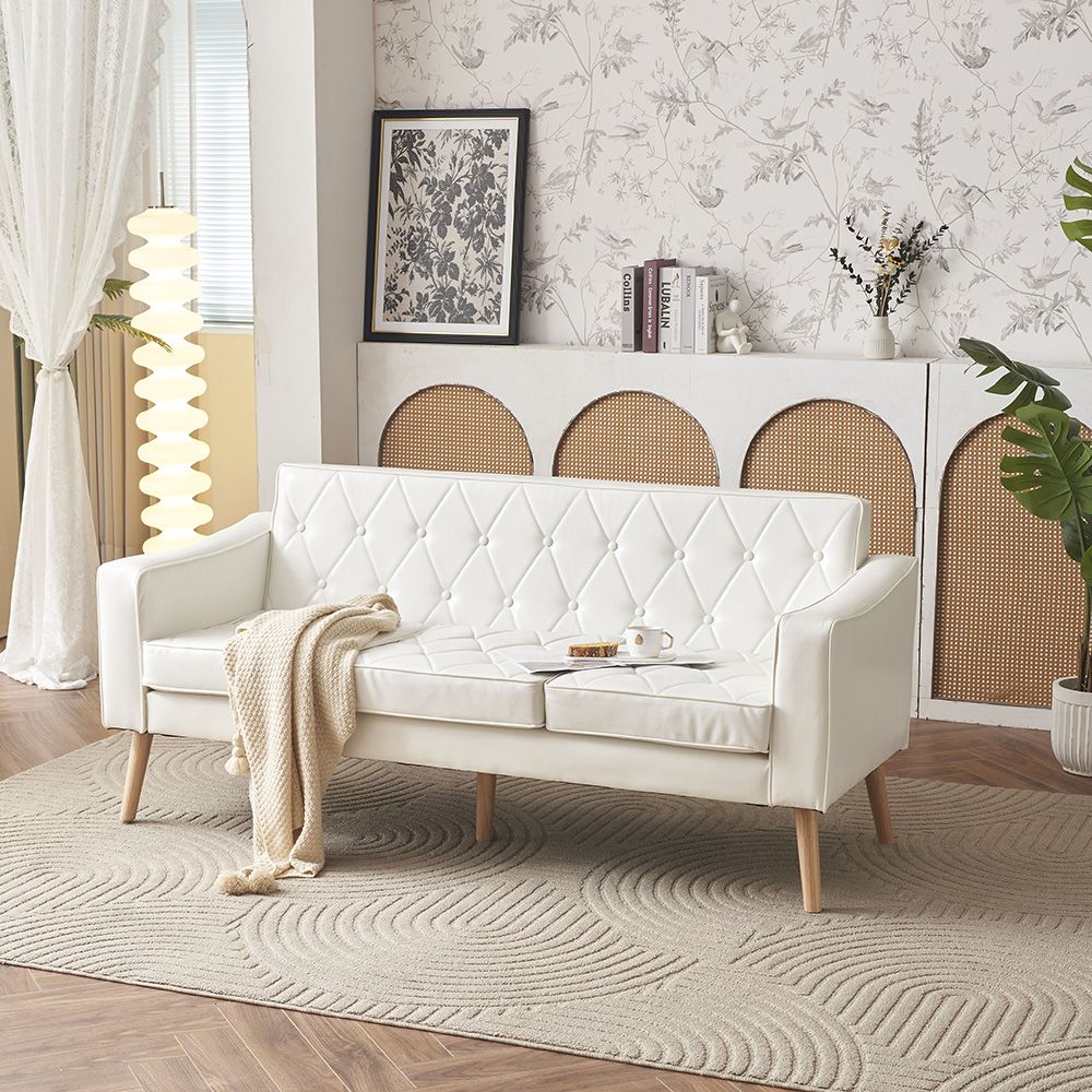 ソファ カウチ フロアソファー 肘付き 3人掛け 背もたれ付 リビング 木