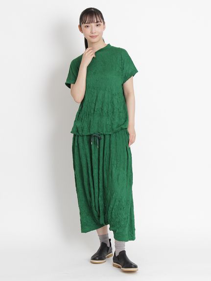 TWワッシャー天竺サルエルパンツ(裏地無し)（タックパンツ）｜KEI