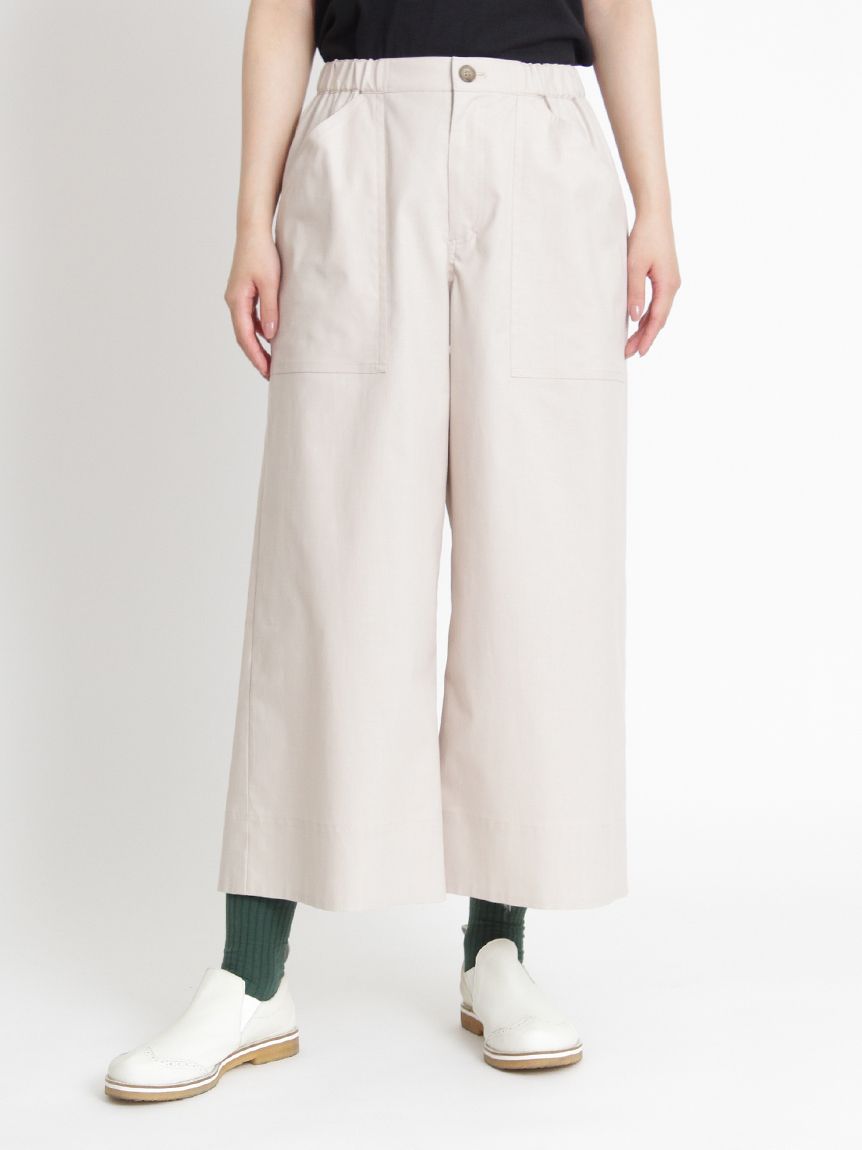 リサイクルポリエステルナチュラルストレッチワイドベイカーパンツ