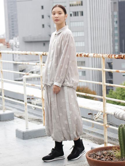 水玉カットジャカード バルーンスカート（フレアスカート）｜KEI