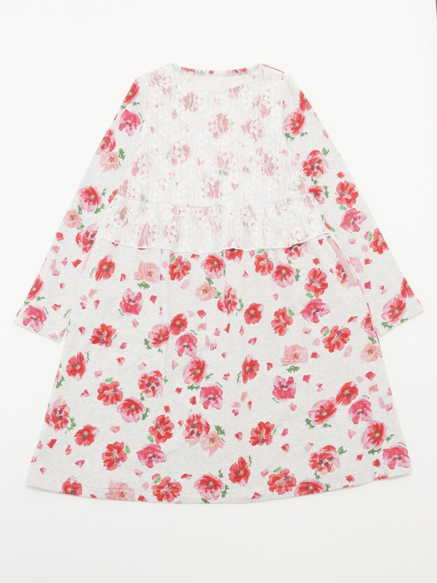 ポピープリント裏毛ワンピース（カットワンピース）｜hakka kids