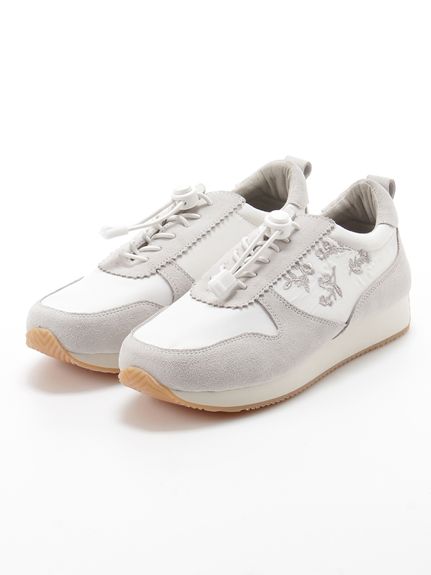 アシンメトリーフラワー刺繍スニーカー（スニーカー）｜SUPER HAKKA