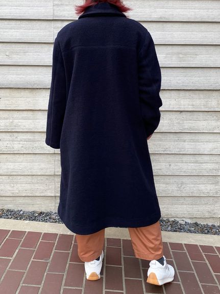 フラワー刺繍ボタン スライバーコート（ウールコート）｜SUPER HAKKA