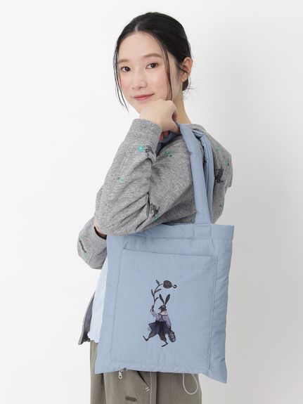 SUPER HAKKA×保坂優子 「散歩の時間」プリント+刺繍 中綿入りトート