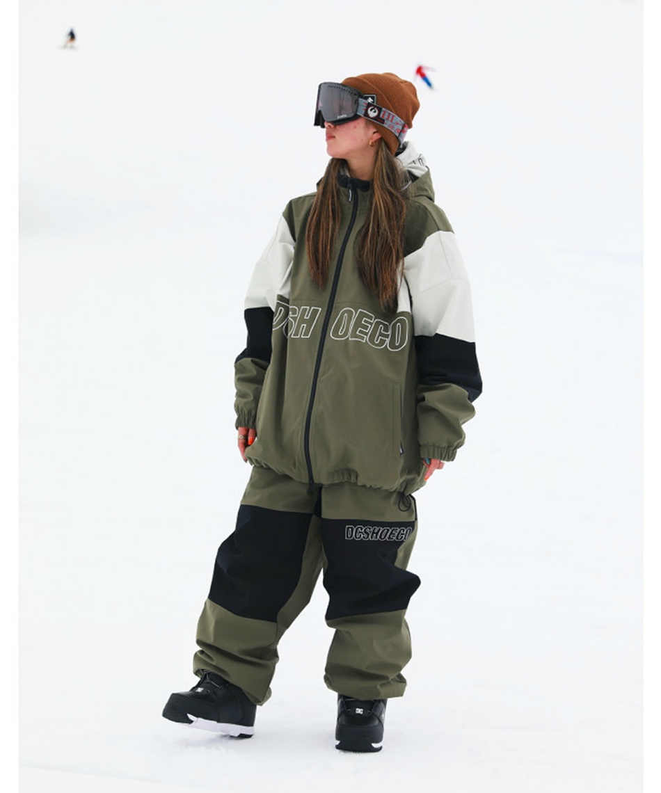 DC SHOES モノグラム スノボウェア つなぎ オールインワン ブラウン