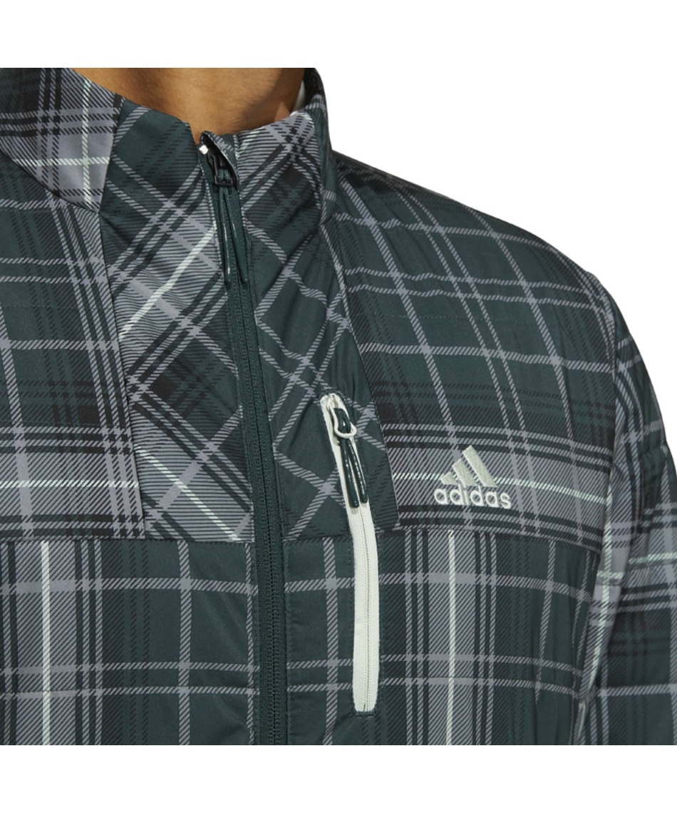 アディダス(adidas) ゴルフウェア ブルゾン タータンチェック 保温 中