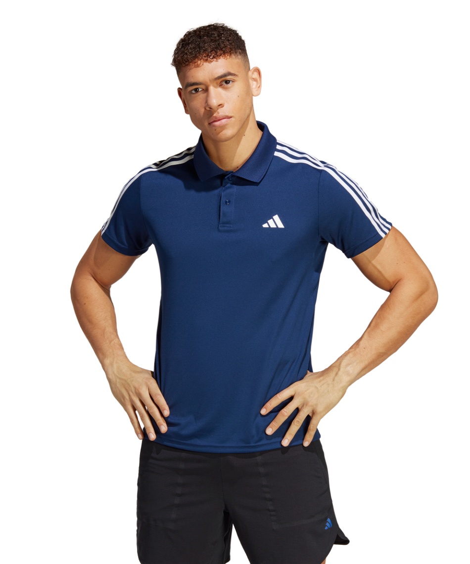 Sergio Tacchini ポロシャツ L 青系ストライプ Sergio Tacchini