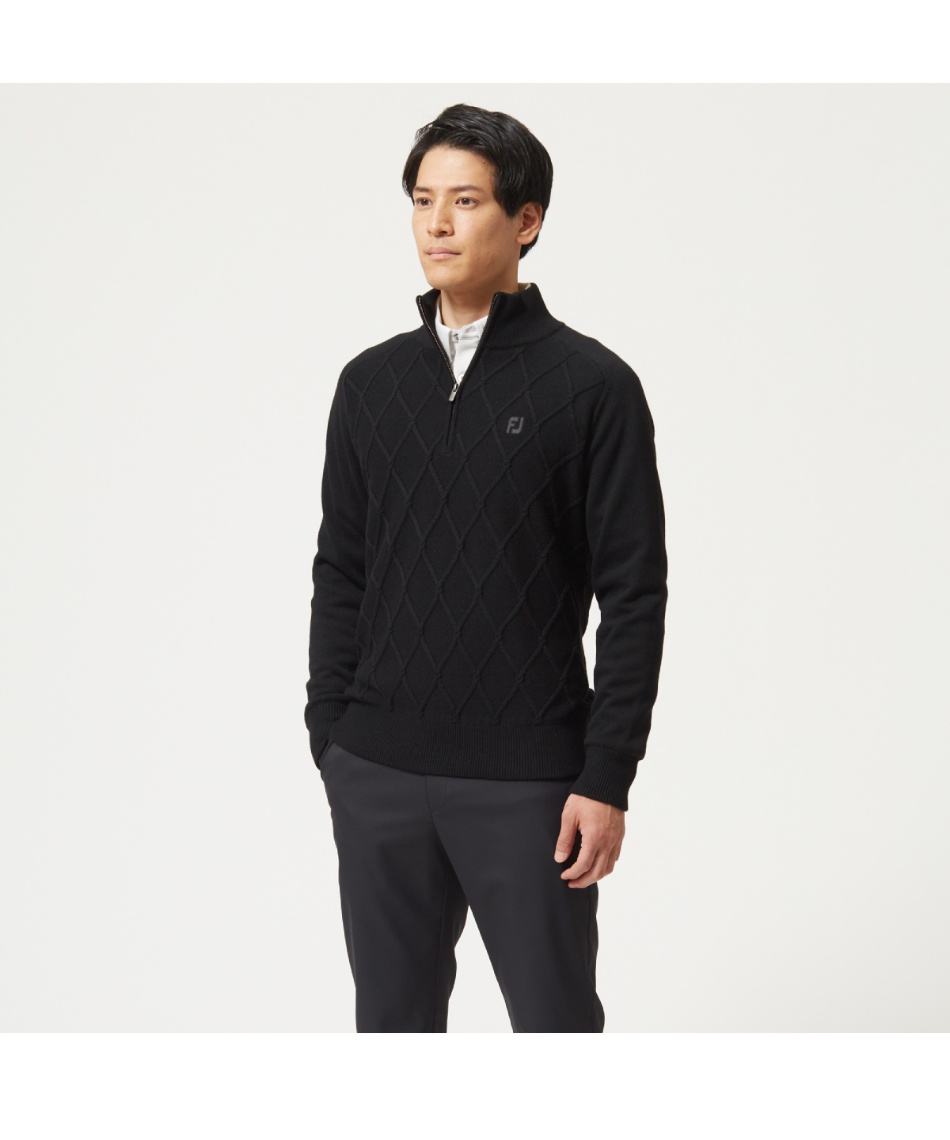 フットジョイ(FootJoy) ゴルフウェア セーター アーガイル防風ハーフ