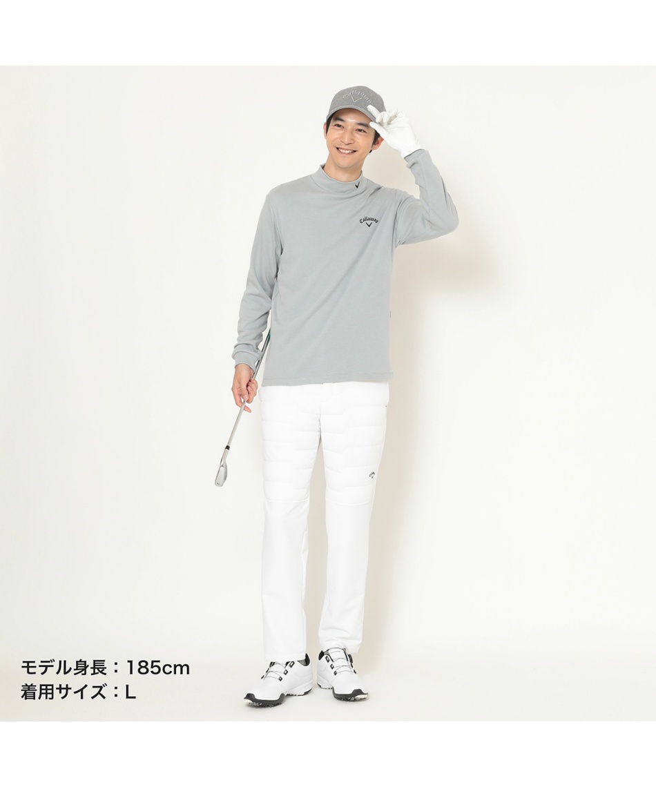 ゴルフウェア 長袖シャツ 裏起毛スムースモックネックシャツ C25233111