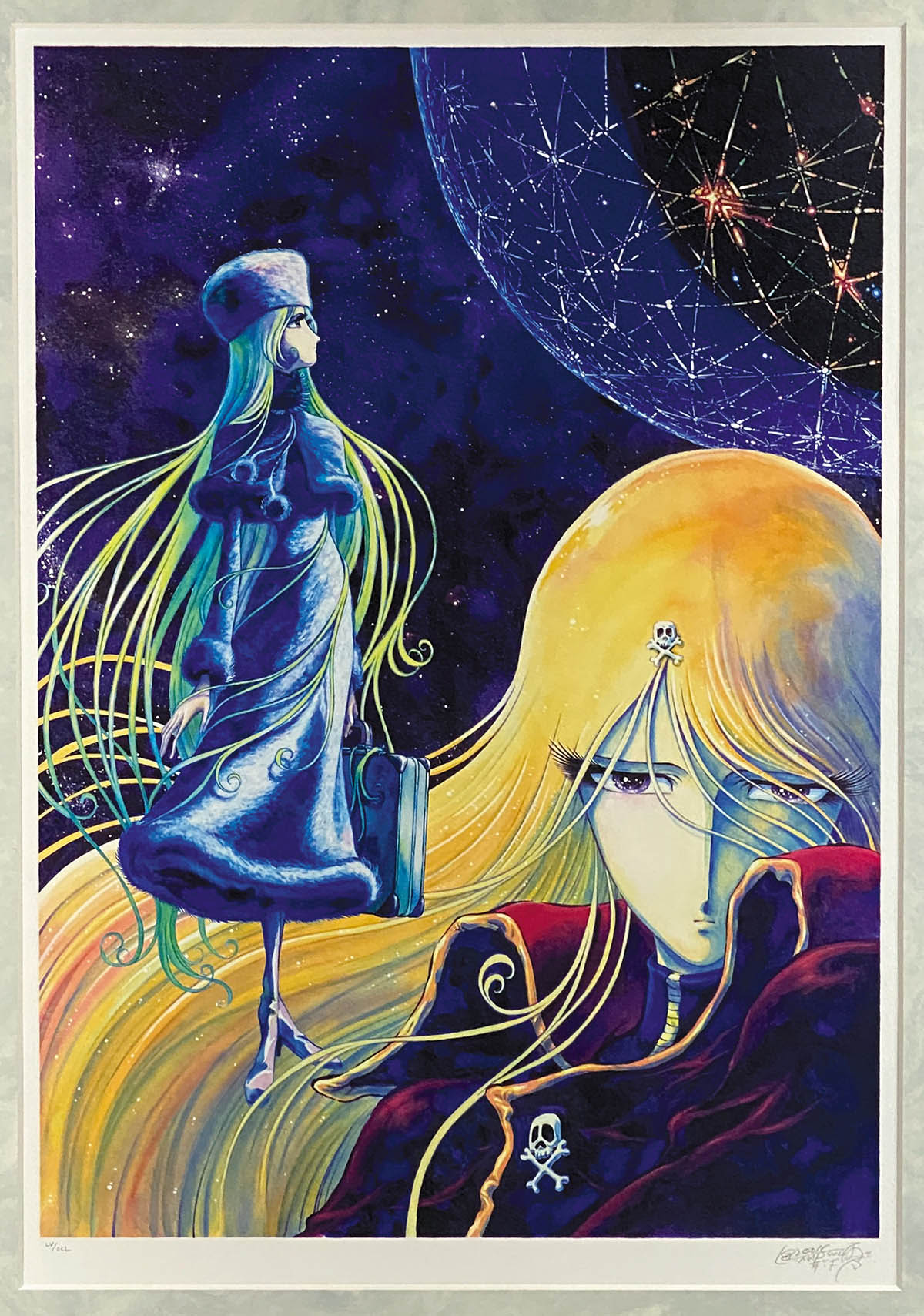 2834] 松本零士 直筆サイン入りカラー複製イラスト「メーテル