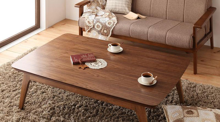 天然木ウォールナット北欧デザインこたつテーブル 【Lumikki(ルミッキ