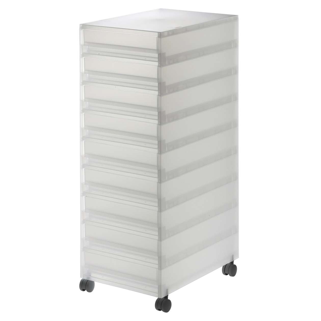 無印良品 【ネット限定】PPケース引出式・薄型9段キャスター付