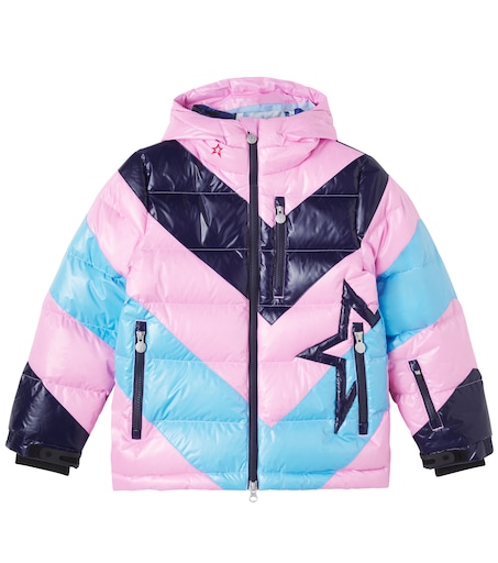 Super Mojo colorblocked down ski jacket in multicoloured - Perfect