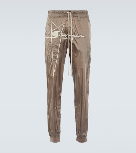 x Champion® nylon sweatpants in beige - Rick Owens | Mytheresa