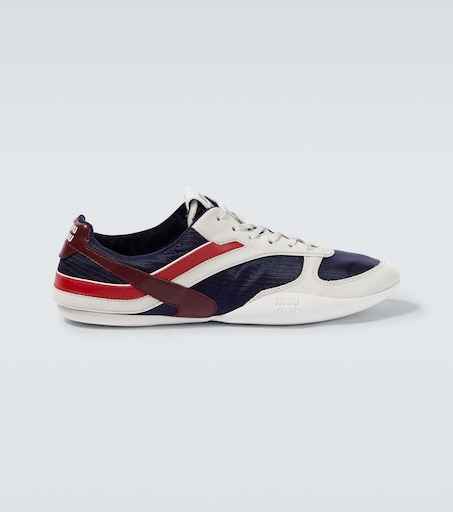 Gymnasium suede-trimmed sneakers in multicoloured - Miu Miu
