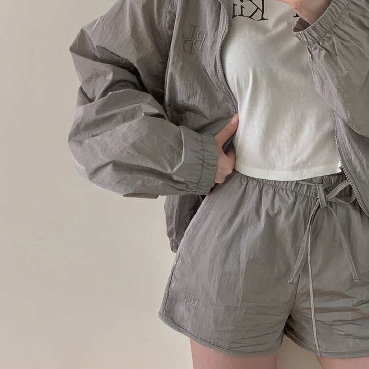 単品可能]2WAYジップアップウィンドブレーカー ショートパンツ