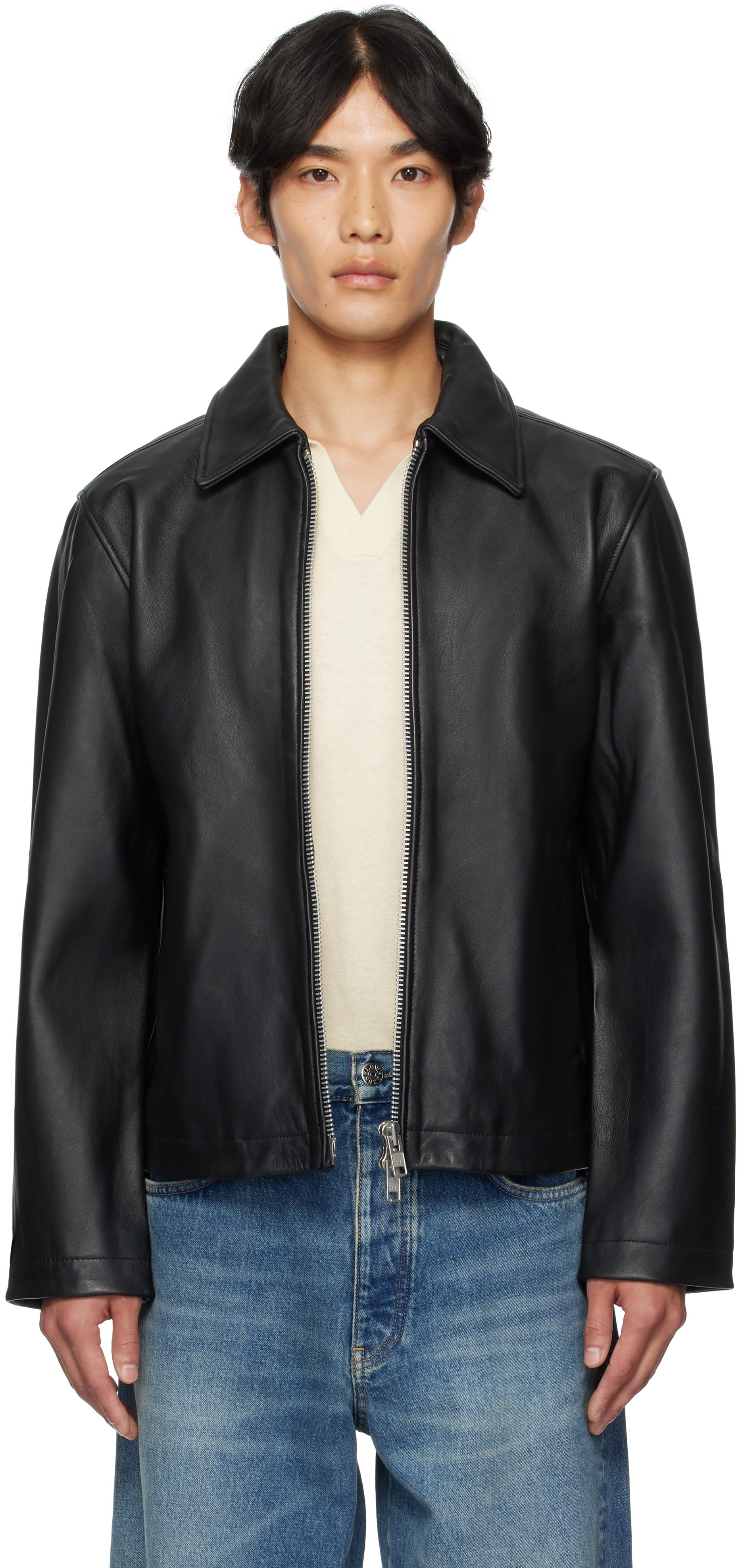 Sunflowerのブラック ショート レザージャケットがセール中