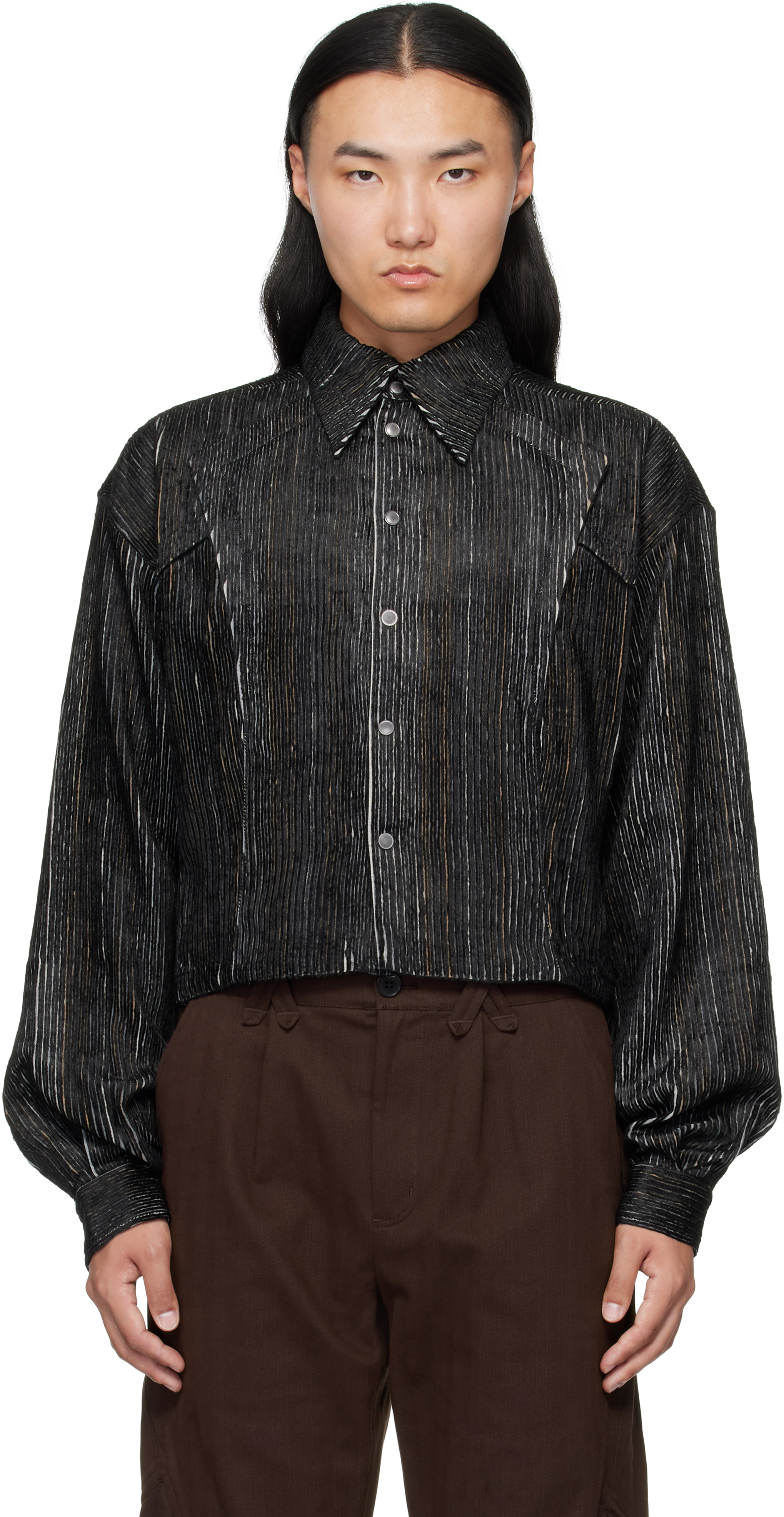 Kiko Kostadinov: ブラック＆ブラウン Kraner シャツ | SSENSE 日本