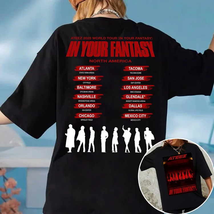 Ateez 2025 World Tour In Your Fantasy North America T-Shirt