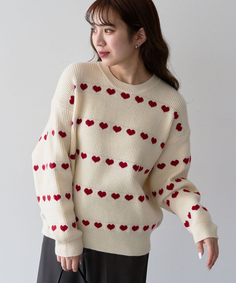 swing by ハートクルーネックニット/Green Parks（グリーン パークス