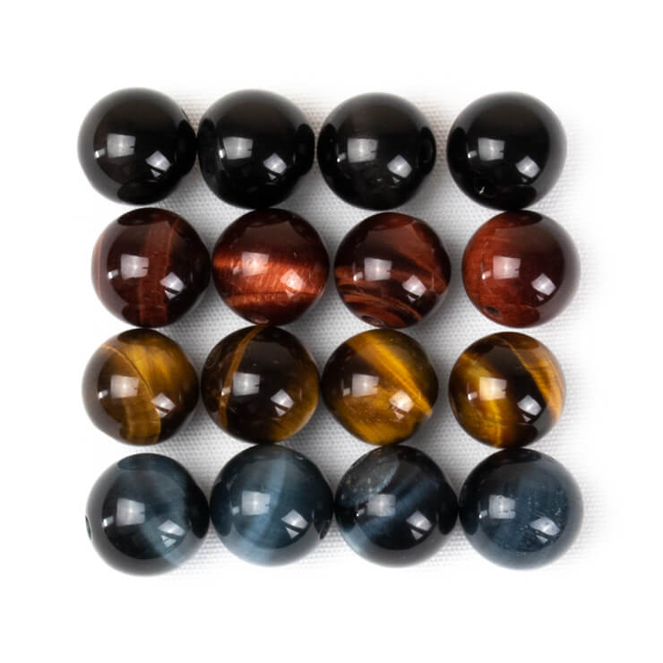 パック】タイガーアイ Aセット（4カラー各4粒）｜天然石