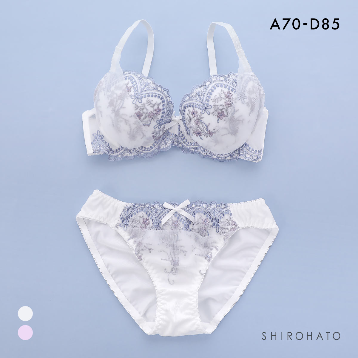 ピュアシェリ 3色小花×シアーヴェール ブラセット ABCD 大きいサイズ