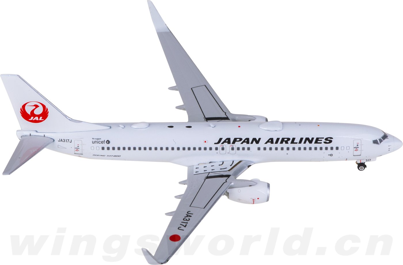 PH04643 Japan Airlines Boeing 737-800 JA317J Phoenix 1:400 -飞机