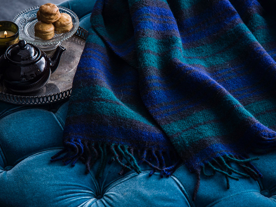 未使用品 ラルフローレンホーム モヘアブランケット ブラックウォッチ