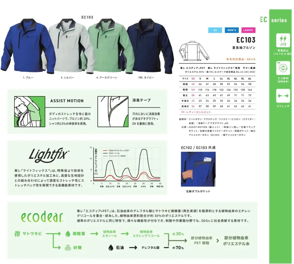 夏長袖ブルゾン アルトコーポレーション EC103 作業着・ワーキング