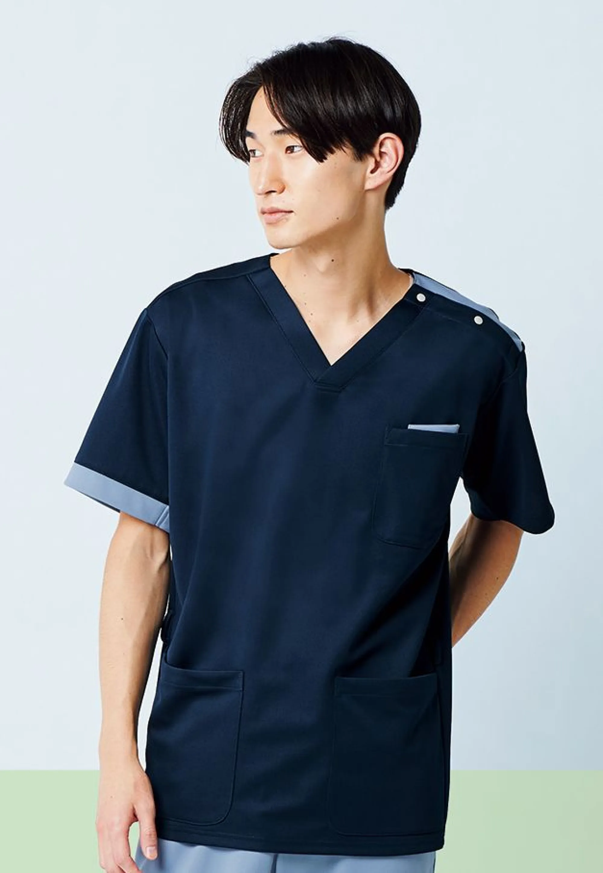 スクラブ(男女兼用) オンワード HS-8114 白衣・診察衣・ナース服・介護