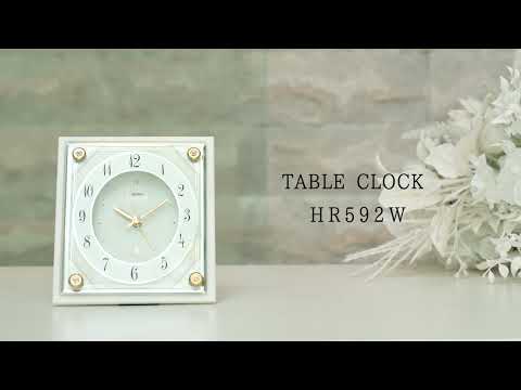 目覚まし時計 【セイコー エムブレム】 白大理石 HR592W SEIKO